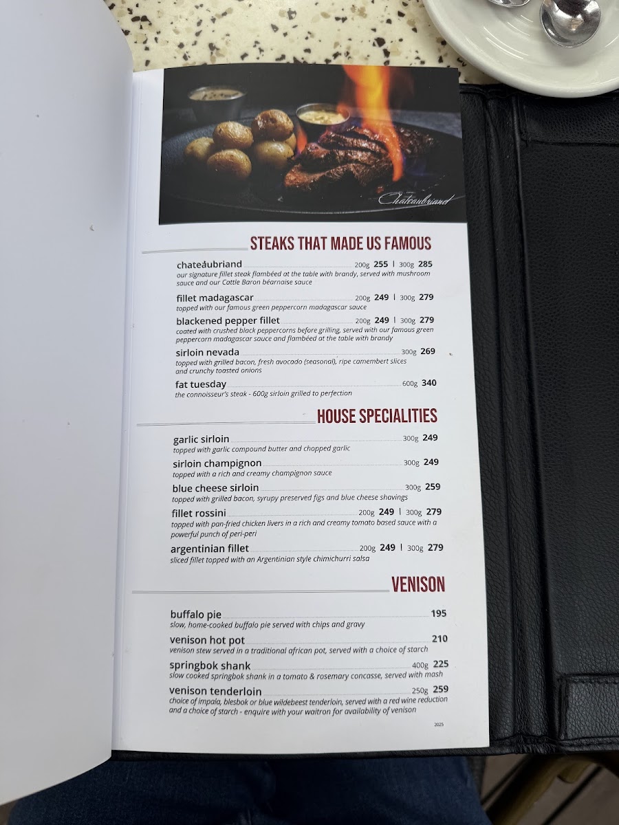 Menu Cattle Baron @ Skukuza Camp-10