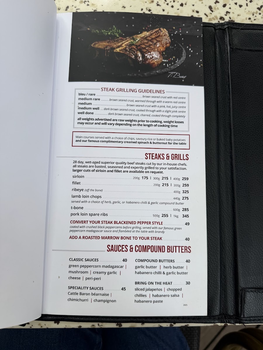 Menu Cattle Baron @ Skukuza Camp-8